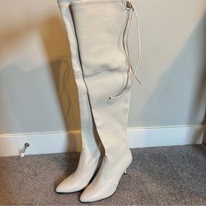 Stuart Weitzman Cream Over the Knee Boots